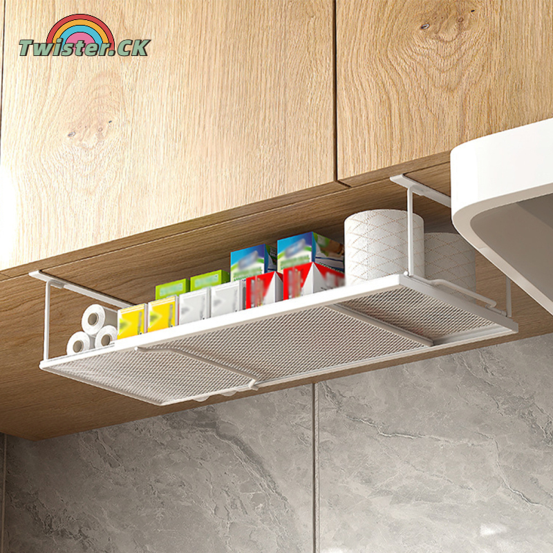 Under Shelf Storage, Adjustable Under Cabinet Shelf With Anti Detachment Bottom, Metal Mesh, Wedge Design Clip, Anti Tilt Under Shelf Organizer For Kitchen ราคา 660 บาท*ส่งฟรี