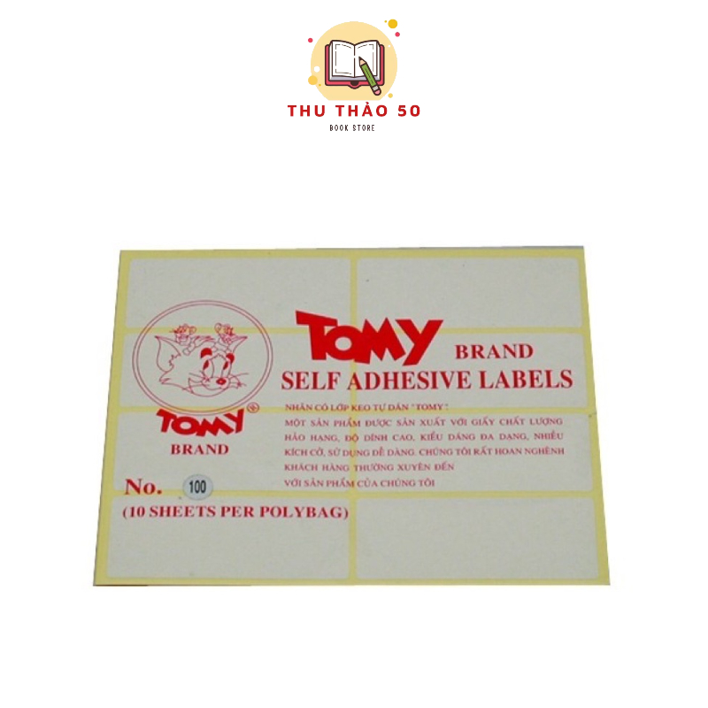 Nhãn tem dán label đề can có keo sẵn Tommy Tom và Jerry nhiều kích cỡ từ số 99-109. - Văn phòng phẩm