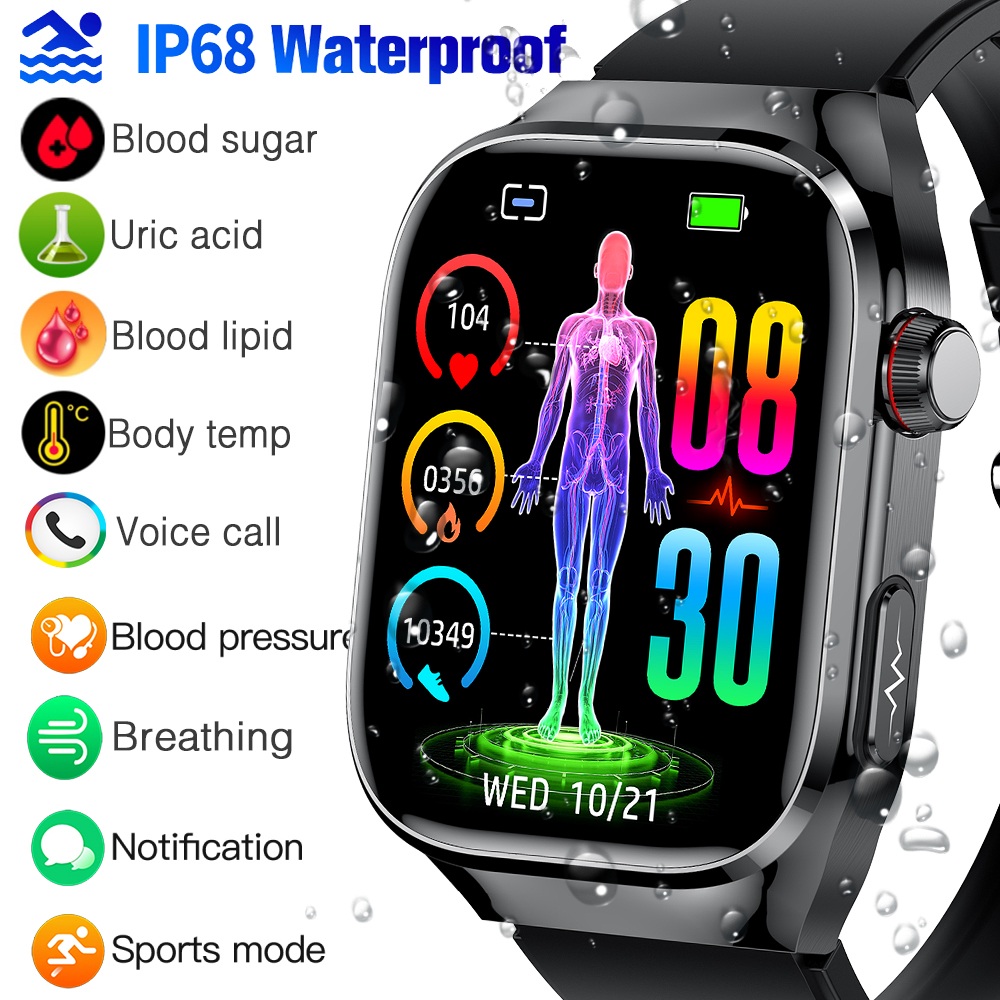 TK16 Smart Watch For Huawei Blood Lipid Uric Acid Blood Glucose Body Fat Body Temperature ECG Monitoring Smartwatch For Men Women Waterproof Sport Fitness Bluetooth Call Bracelet ราคา 1,464 บาท*ส่งฟรี