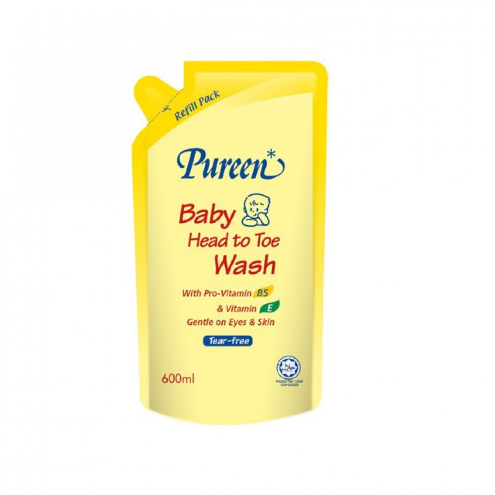 Pureen Baby Head to Toe Wash - Refill Pack (600ml)