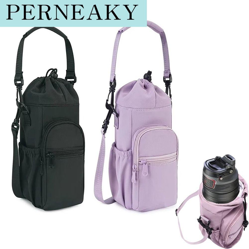 PERNEAKY สายรัดปรับได้ กระเป๋าใส่ขวดน้ำ หุ้มฉนวน ปลอกป้องกัน ฝาครอบถ้วยสุญญากาศ แบบพกพา พร้อมช่องใส่โทรศัพท์ ที่วางขวดเก็บความร้อน สำหรับกลางแจ้ง ราคา 229 บาท*ส่งฟรี