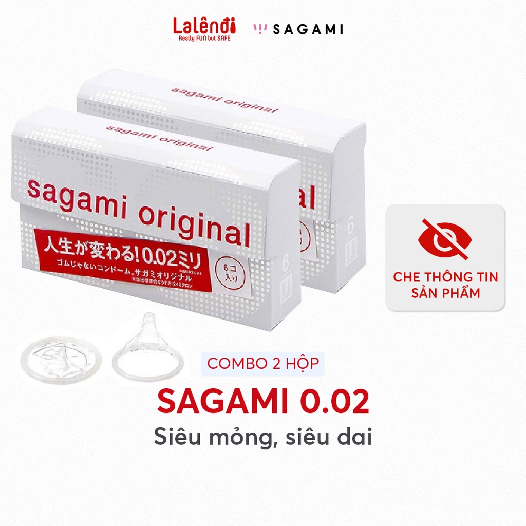 Combo 2 hộp bao cao su Sagami 0.02 Nhật Bản, BCS siêu mỏng chạm đỉnh (6 bao/hộp) | Lalendi Store