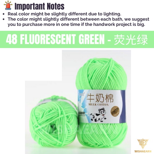 Ready Stock 1-91 Benang Kait Yarn Milk Cotton Wool 50g Milk Yarn 5ply Knit Yarn Benang Kait 毛线