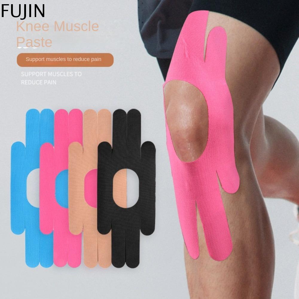 FUJIN Cắt sẵn Miếng dán cơ bắp thể thao đầu gối Miếng dán phục hồi Thể thao Miếng dán cơ bắp tập thể dục Bảo vệ Nén Băng dán kinesiology đầu gối Chạy Bộ đi bộ đường dài