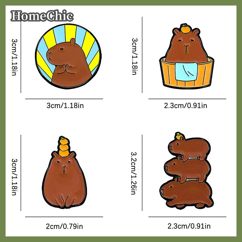 HomeChic Đáng Yêu Phim Hoạt Hình Capybara Phù Hiệu Trâm Dễ Thương Động Vật Men Corsage Pins Cho Cô Gái Quần Áo Ba Lô Trang Trí Nội Thất Phụ Kiện