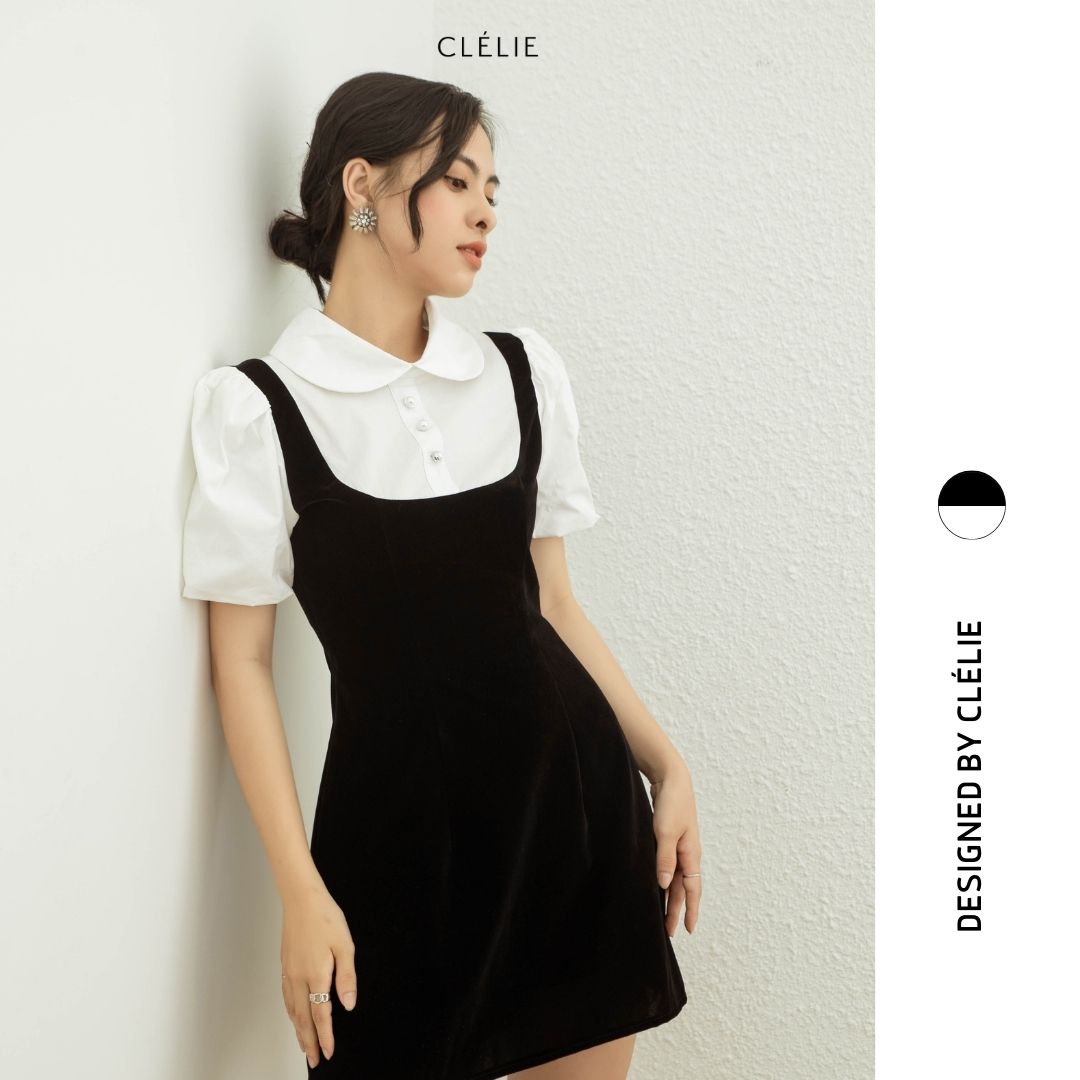 CLÉLIE - ĐẦM LILAC DRESS Đầm cotton nhung suông dài, tay nhún rộng