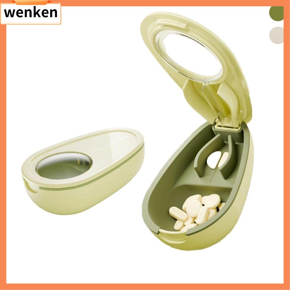 WENKEN Viên thuốc Bộ chia thuốc viên 2 trong 1 Chống bụi Hộp đựng thuốc chia ngăn Di động Bộ chia tổ chức Bộ chia thuốc cho thuốc viên nhỏ hoặc lớn