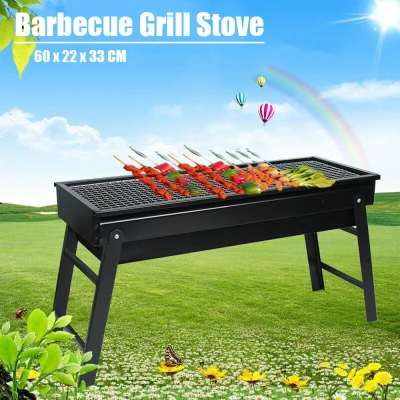 QCNLDM Travel Outdoor Easy Installation Folding Camping Cooking Accessory Charcoal Grill BBQ Tool Barbecue Oven BBQ Grill