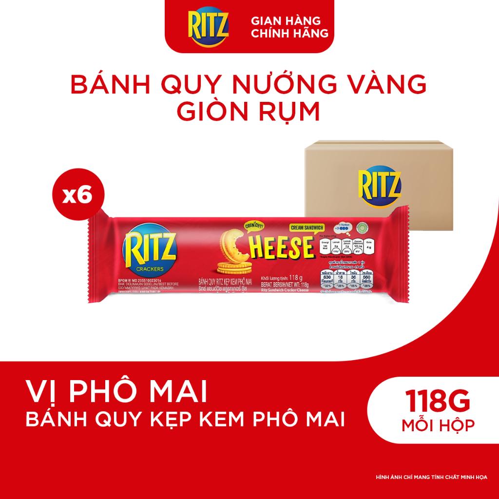 Combo 6 Thanh Bánh Quy Ritz Kẹp Kem Phô Mai 118g