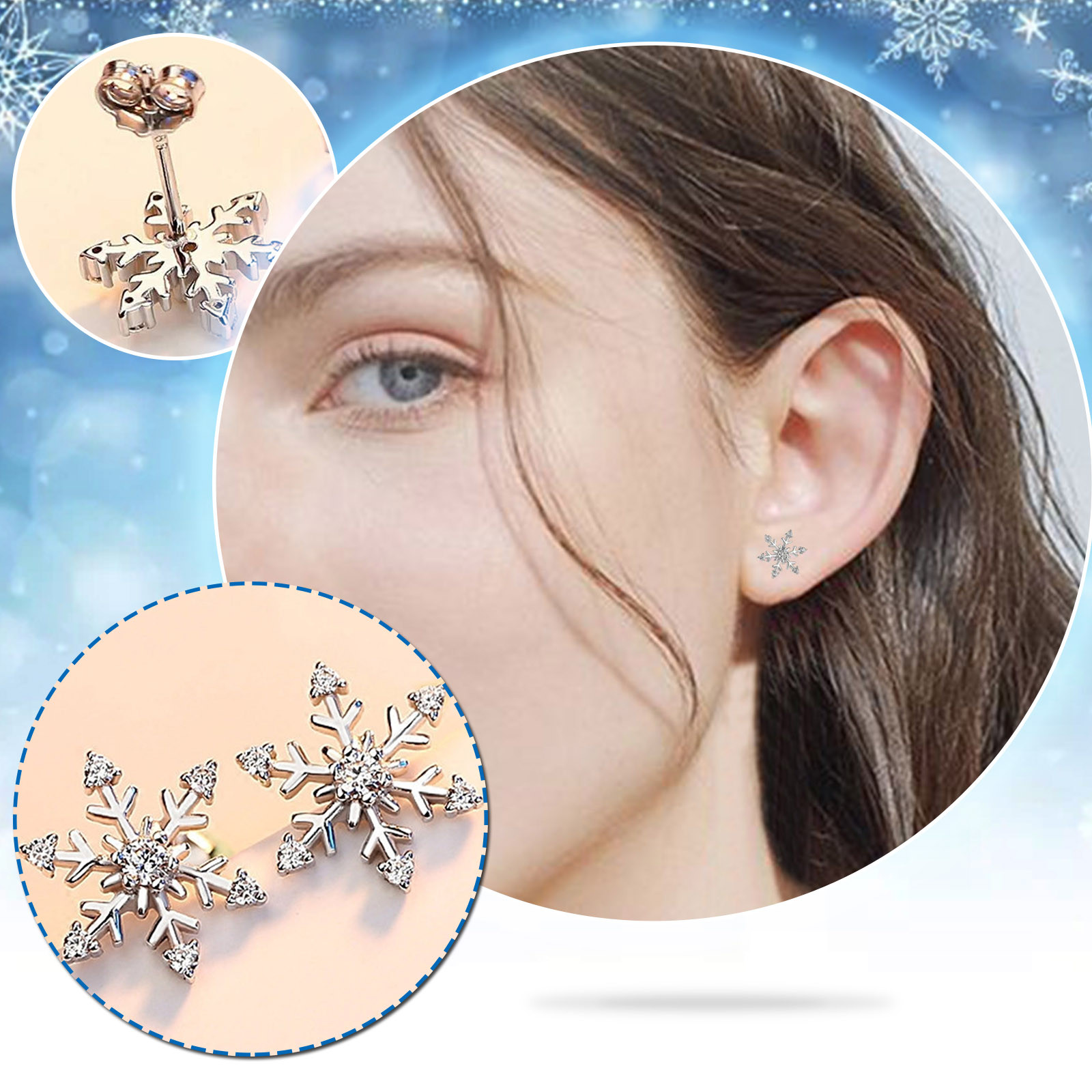 Stud hoa tai bông tuyết bông tai trang trí womens bộ bông tai bông tai nhiều vòng của phụ nữ thả & bông tai lủng lẳng tây khuyên tai tròn bãi biển bông tai cho phụ nữ gói bông tai hop bông tai womens bông tai gói dễ thương khuyên nụ tùy chỉnh bông tai cho