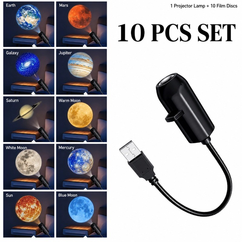 Galaxy Projector Light Starry Night Lamp Adjustable Ambient Projection USB Bedroom Ceiling Wall