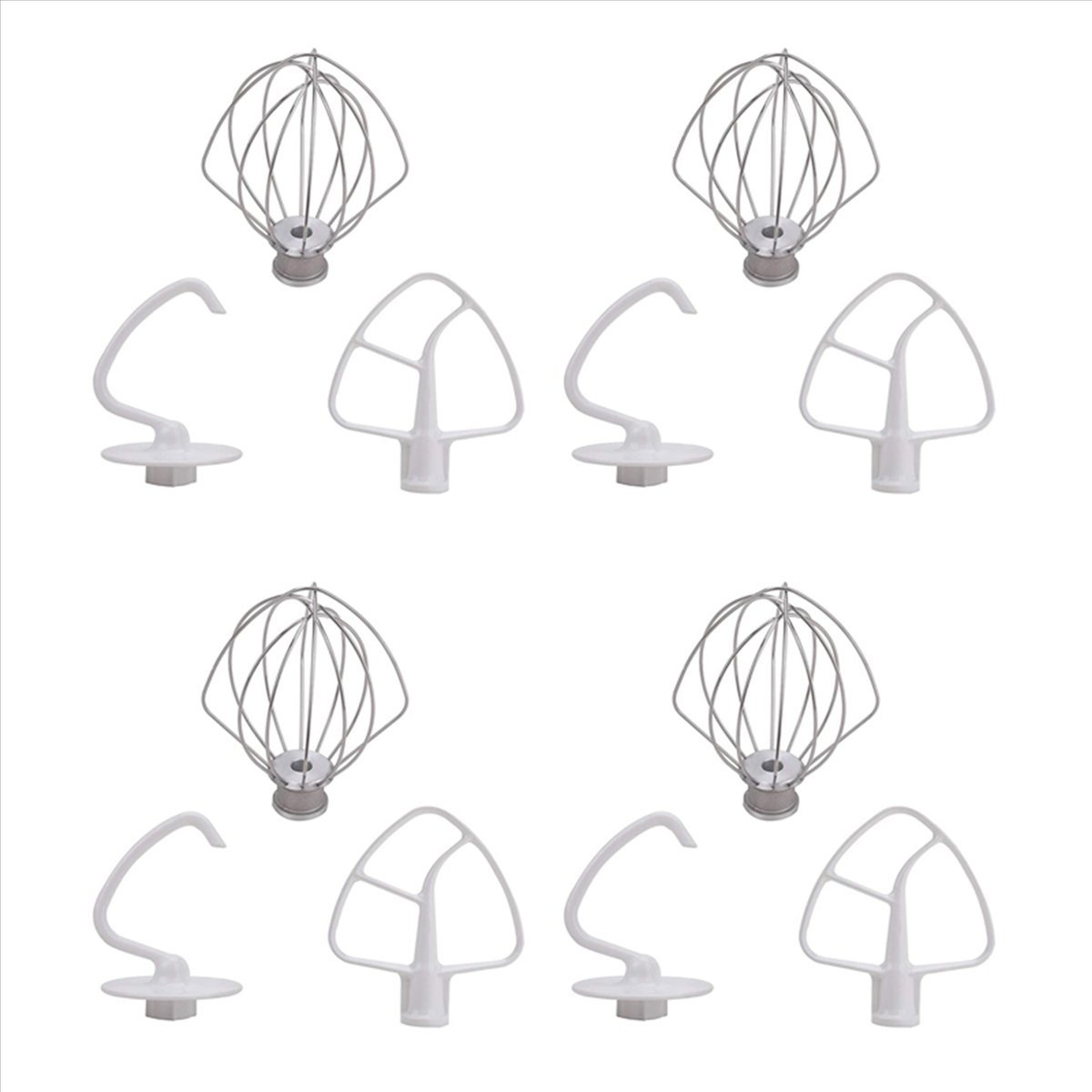ชุดจานชามและแก้วน้ำบนโต๊ะอาหาร Jweweunyu (LI1B) 4X K45DH Dough Hook K45B Coated Flat Beater K45WW Wire Whip Fit for Stand Mixer with 4.5Qt 5 Qt for Kitchen Aid ราคา 5,872 บาท*ส่งฟรี