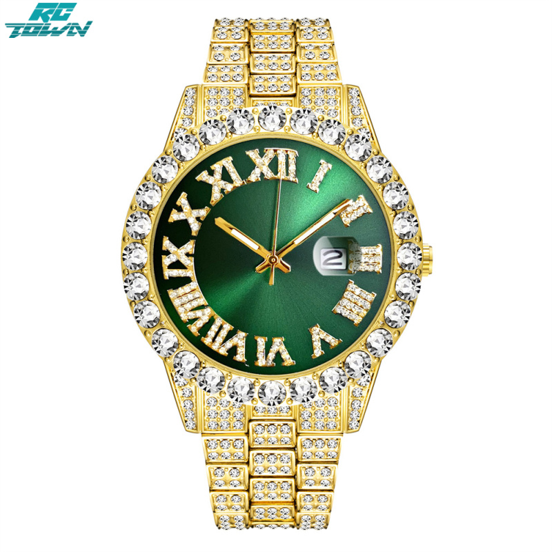 2023 Men Wristwatch With Date Stainless Steel 44mm Diamond