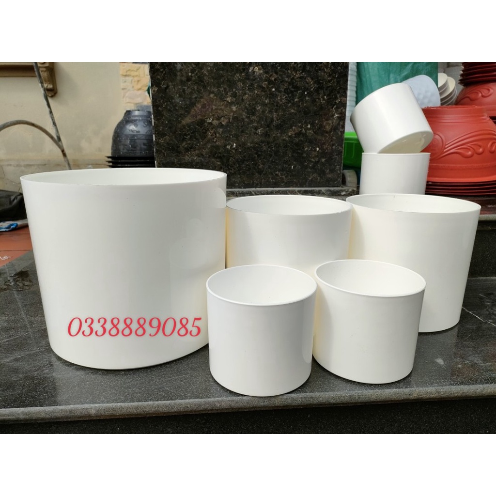Chậu tròn trụ giả sứ đủ size giống sứ 99%