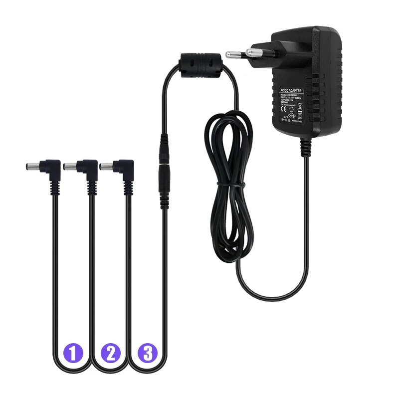 Bàn đạp Adapter 3 cách chuỗi xích Daisy bàn đạp hiệu ứng guitar cung cấp điện essories dây 9V DC 1A