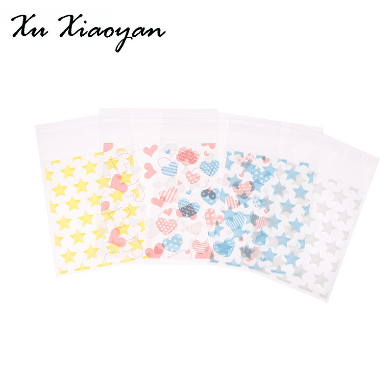 XUXIAOYAN Onemetertry 50พลาสติกใสดาวเครื่องประดับถุงกาวในตัวบัตรขนมเคลื่อนไหวการจัดเก็บของขวัญ VN กระเป๋าห่อ ราคา 9 บาท*ส่งฟรี
