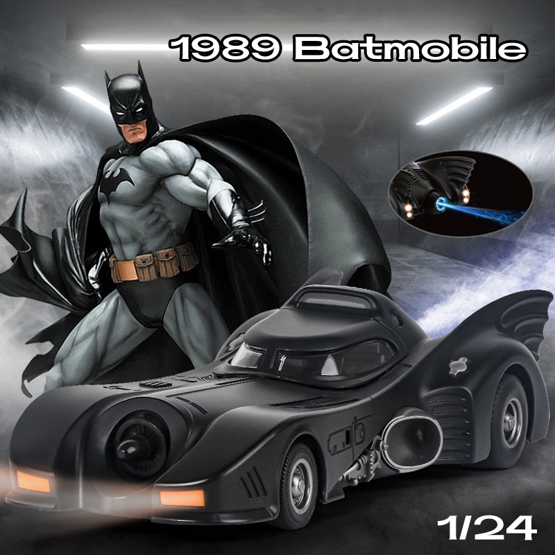1:24 Scale 1989 Batmobile Alloy Car Model Light & Sound Effect Diecast Car Toys for Boys Birthday Gift Kids Toys Car Collection ราคา 455 บาท*ส่งฟรี