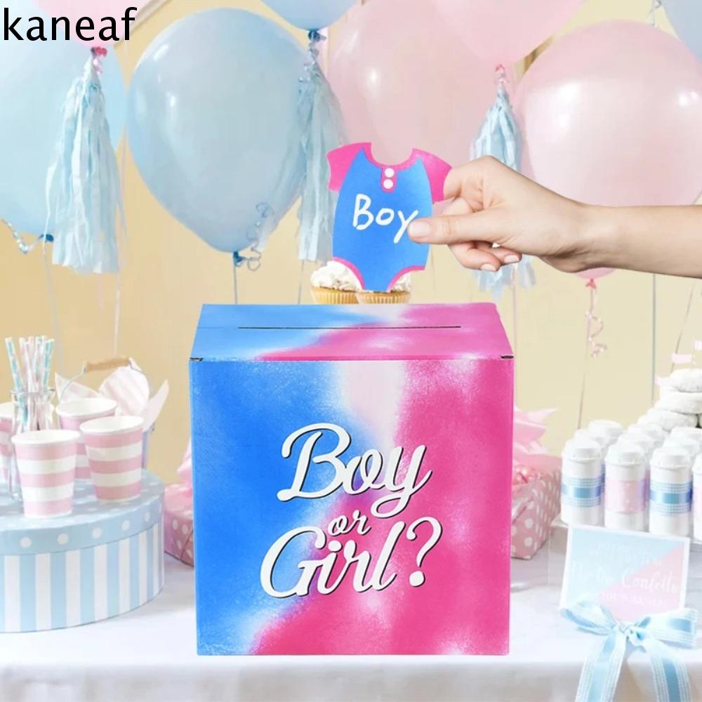 KANEAF Bìa cứng Hộp bỏ phiếu tiết lộ giới tính cho bé Phước lành Có thẻ Hộp thẻ bỏ phiếu Đồ dùng cho bữa tiệc Thanh lịch Hộp nhận Dự đoán cho bé