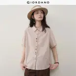 GIORDANO Women Shirt Pure Cotton 100% Cotton Shirt Casual Stylish Trendy Elegant Comfortable Fashion Classic 18346712