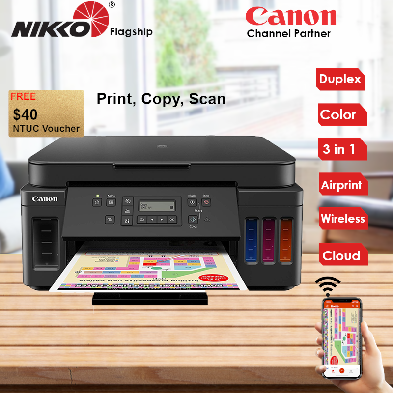 [Local Warranty] Canon PIXMA G6070 Refillable Ink Tank Wireless All-In-One with Fax Inkjet Printer G-6070 G 6070 Singapore