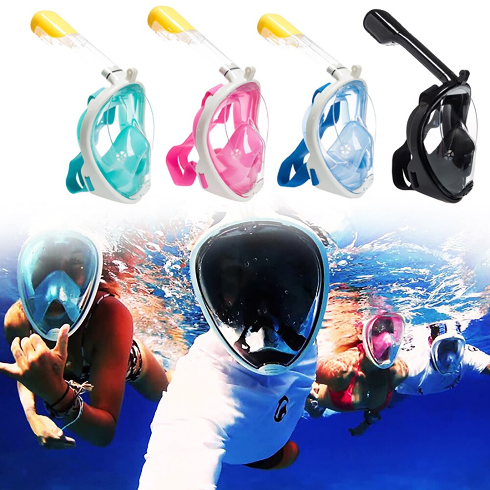 Underwater Snorkeling Full Face Swimming Mask Set Scuba Diving Respirator