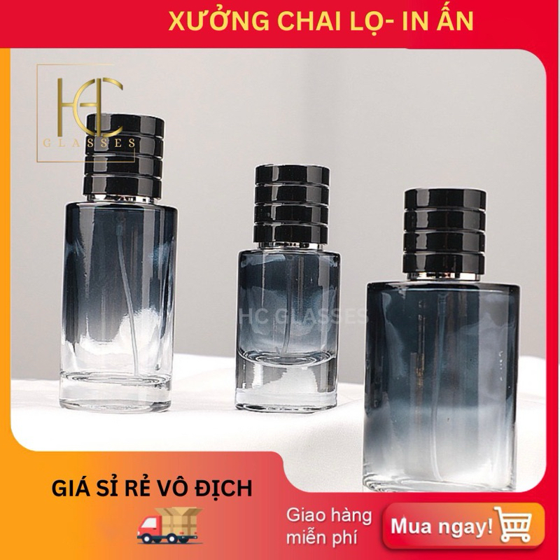 Vỏ chai lọ chiết nước hoa 30ml 50ml 100ml thủy tinh cao cấp dạng xịt phun sương, kiểu chai SGE