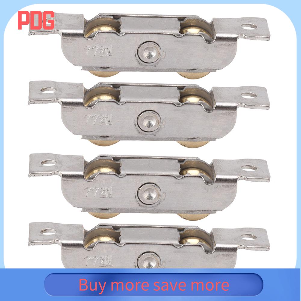PDG 4PCS Con lăn đôi Con lăn cửa trượt Có ốc vít Thép không gỉ Con lăn bánh xe lõm Phụ tùng thay thế Con lăn bánh xe bằng đồng Sử dụng tại nhà