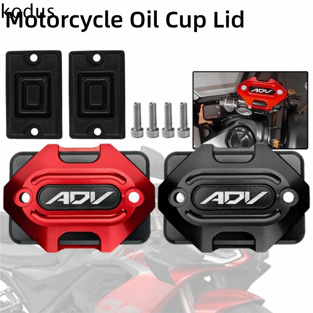 KODUS 2Pcs Độ bền nâng cao Nắp cốc dầu xe máy Hợp kim nhôm có ốc vít Nắp bình dầu xe máy Phong cách mới Khả năng chống ăn mòn Nắp xi lanh chính Tay đua ADV