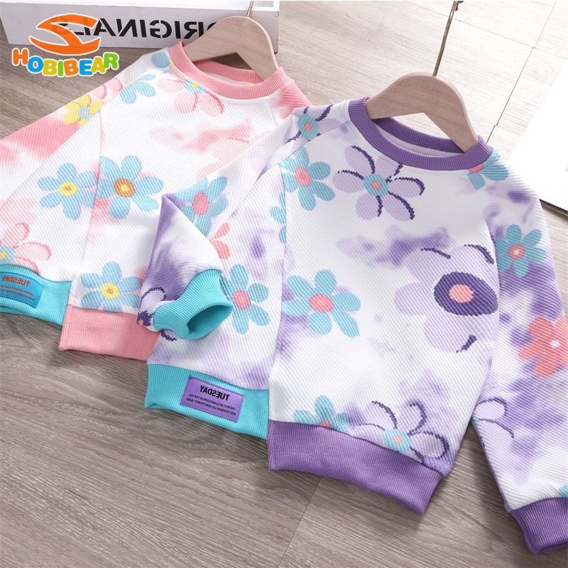 HOBIBEAR Children's tops Girl's long sleeved shirtfloral print Comfortable and warm in autumn Cute ราคา 220 บาท*ส่งฟรี