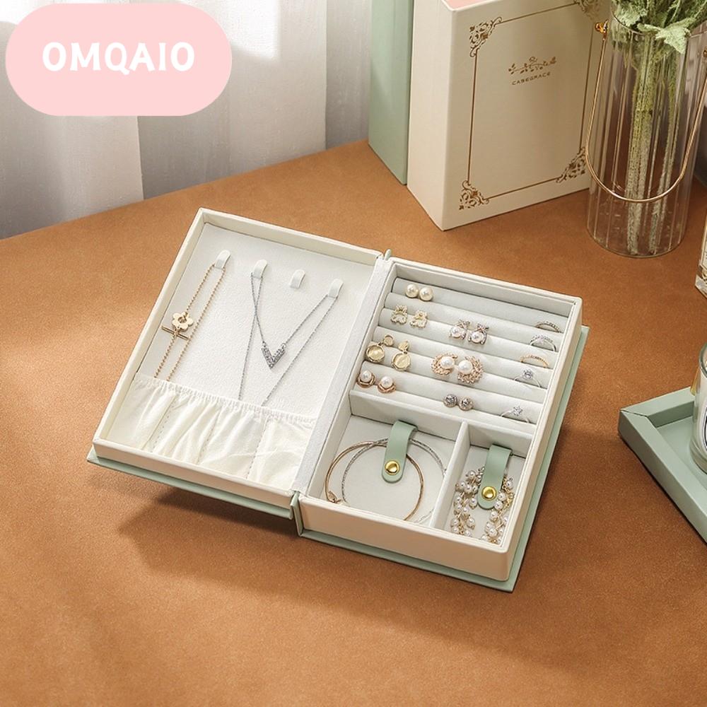 OMQAIO กล่องบรรจุ หนังสือเครื่องประดับ PU ที่เก็บของ แหวน ต่างหู ตู้เก็บเครื่องประดับ สง่างาม สร้อยข้อมือ สร้อยคอ กล่องแสดงเครื่องประดับ ผู้หญิง ราคา 791 บาท*ส่งฟรี