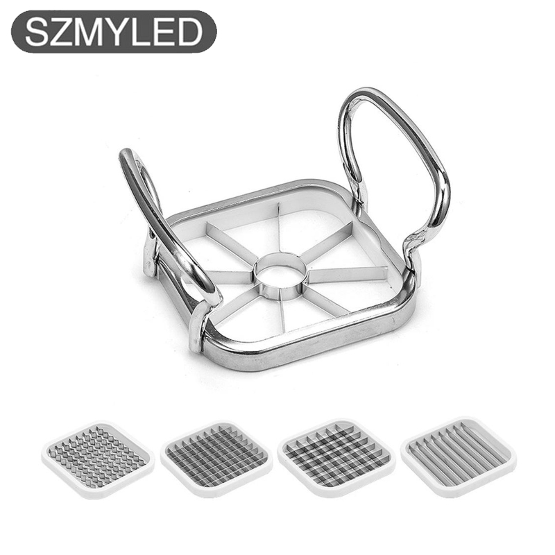 5 In 1 Vegetable Chopper, Manual Potato Slicer Potato Chip Maker Stainless Steel Fruit Slicer Multi Blade French Fry Cutter Multi-functional Kitchen Gadgets