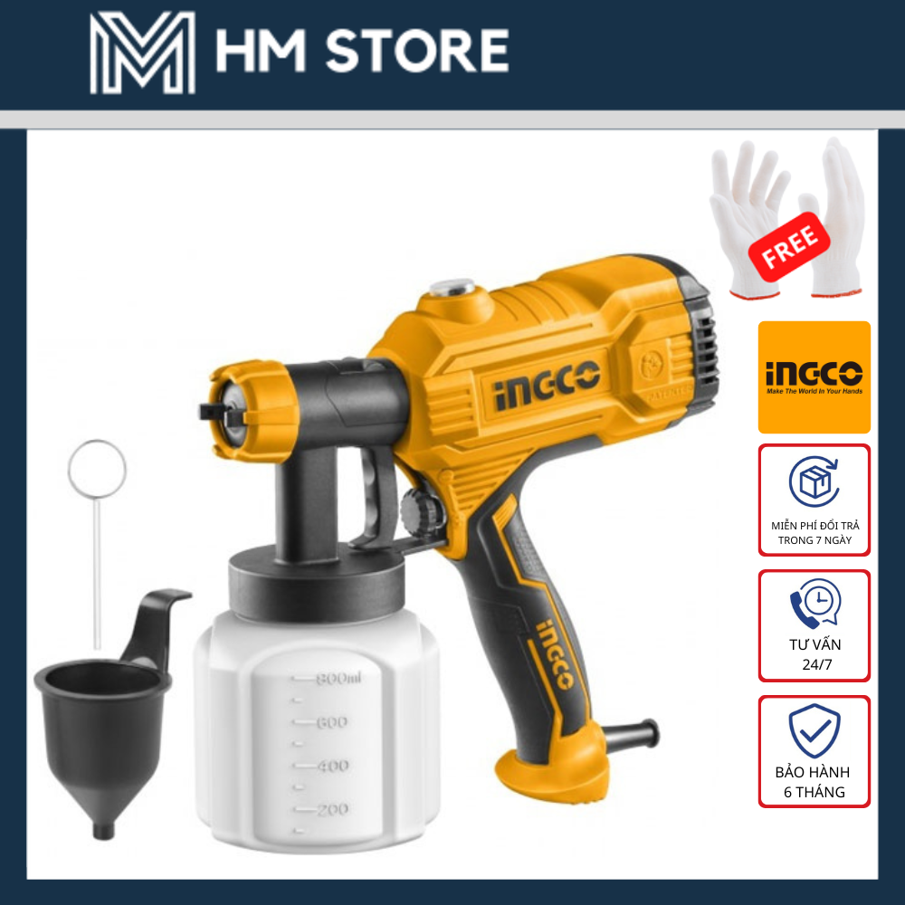 MÁY PHUN SƠN 450W INGCO 800ml - HÀNG CHÍNH HÃNG - SPG3508 - HM LOCK