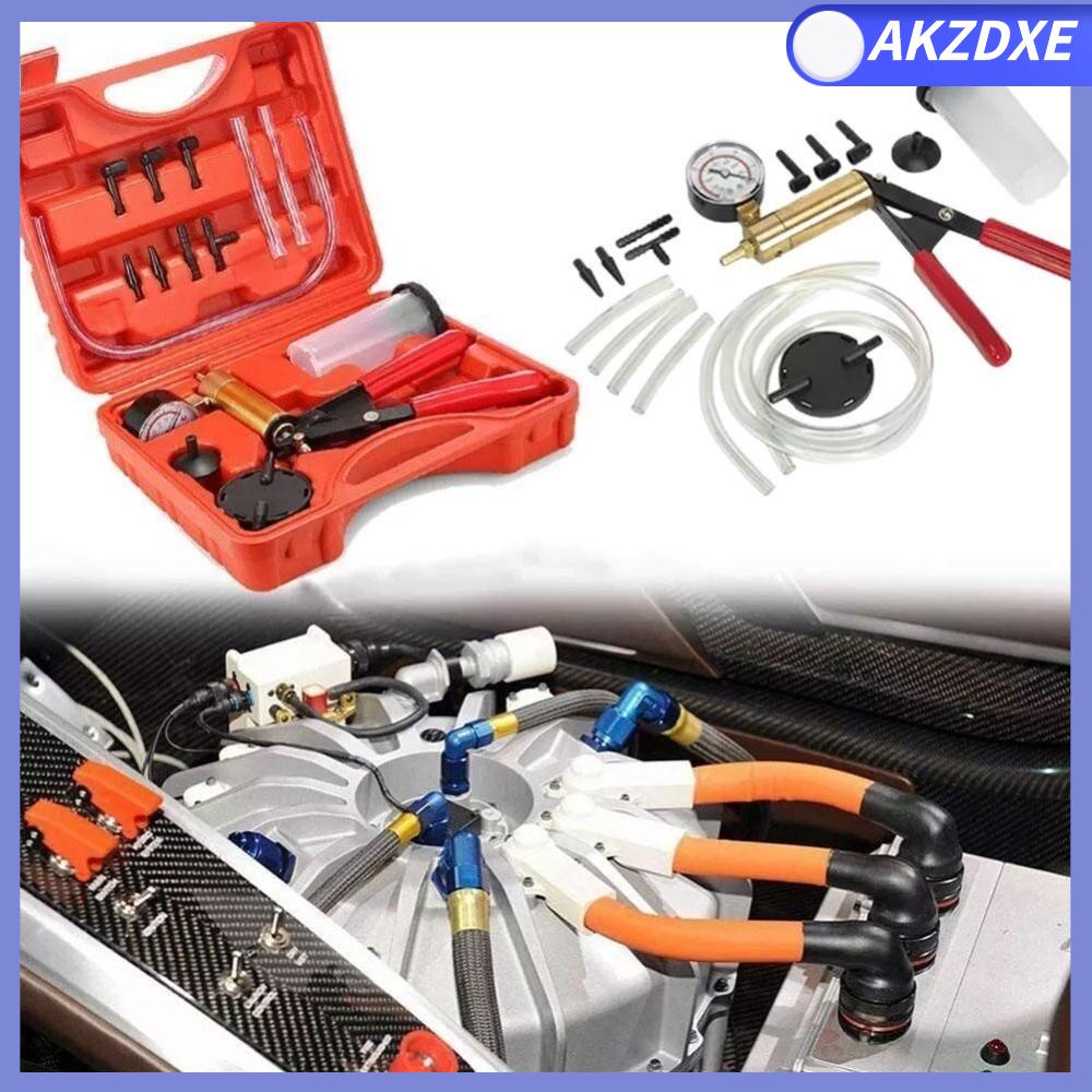 AKZDXE Nhôm bền Bộ dụng cụ xả khí phanh 2 trong 1 Di động Bơm áp suất chân không  Có đồng hồ đo Bộ bơm chân không cầm tay Sửa chữa ô tô