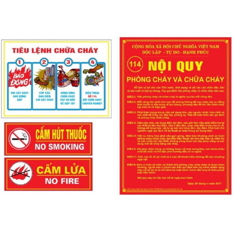 Bộ nội qui tiêu lệnh pccc siêu bền - có bán riêng lẻ
