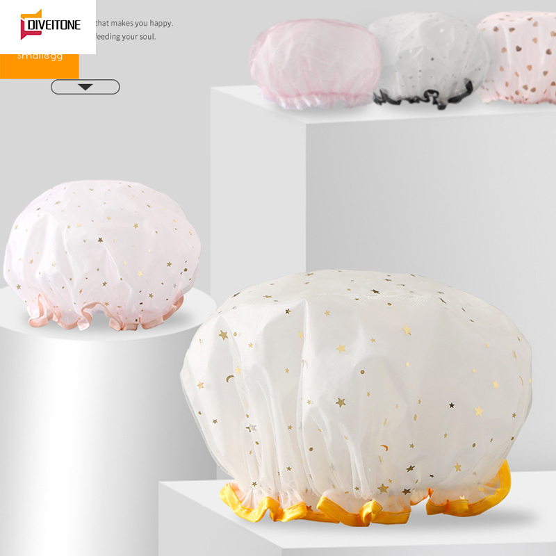 ✨หมวกอาบน้ำ ✨ กันน้ำ เนื้อหนา สำหรับอาบน้ำ ดาว หมวกคลุมผมอาบน้ำ 26cm ราคา 25 บาท*ส่งฟรี