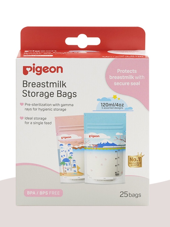 100% Original Pigeon Breastmilk Storage Bags 25pcs ( 4oz 120ml / 6oz 180ml ) Milk Storage Bag Breast Milk Storage Bag