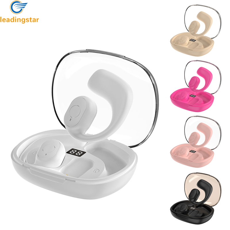 LeadingStar Fast Delivery F60 Wireless Earphones Stereo Sound Earbuds With Charging Case Ear Clips Built-in Microphone For Sports Work Running Cycling ราคา 213 บาท*ส่งฟรี