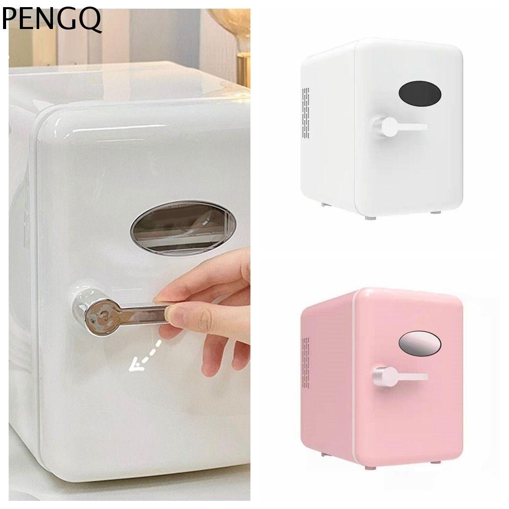 PENGQ 4L 6 lon Tủ lạnh mini xe hơi 4L Làm lạnh Nóng và lạnh Tủ lạnh trang điểm 4L Tủ lạnh mini Mini Tủ lạnh mini 6 lon 4L Xe tải