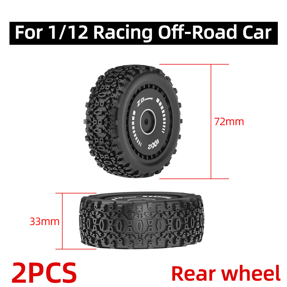 ZD Racing 2PCS RC Car Tires Rubber Tires For Racing Off-Road Car For 12mm Hex RC Car and 1/12 ZD Rac