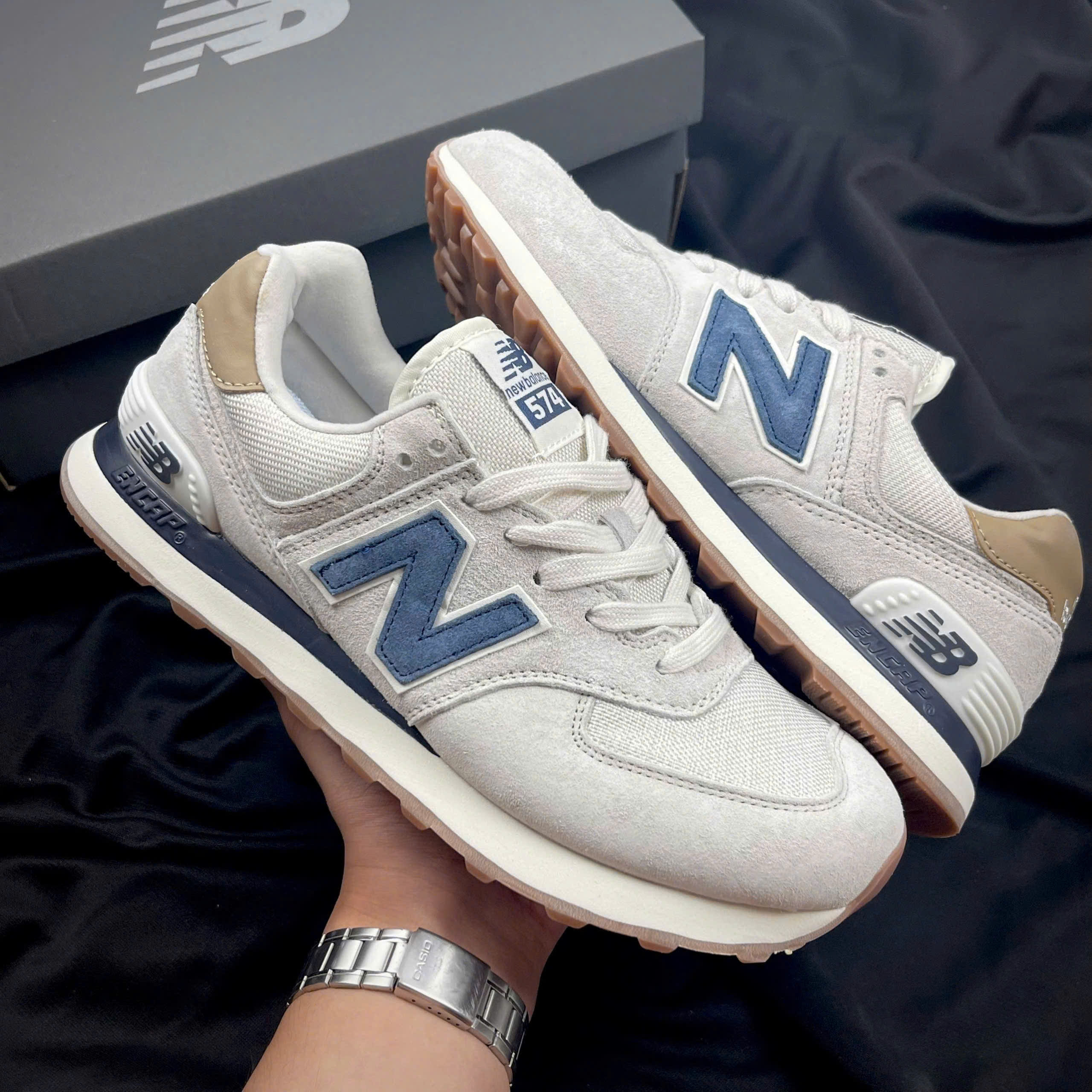 [ ẢNH THẬT] Giày Sneaker NB574 Xám Xanh- Giày NB 574 Xanh Than Bản Cao Cấp Full Size 36-44