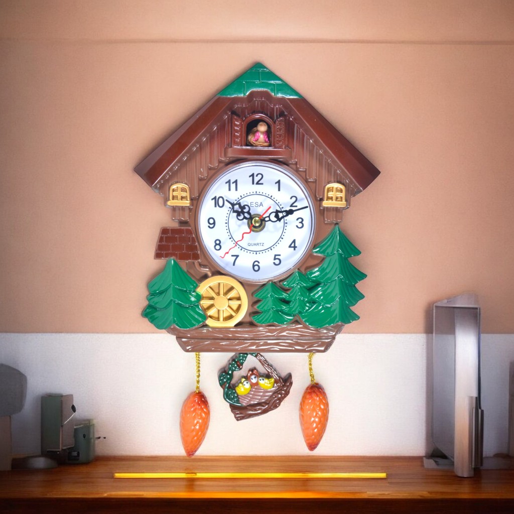 ESA Jam Dinding Kikuk Cuckoo Bunyi Tiap Jam E22
