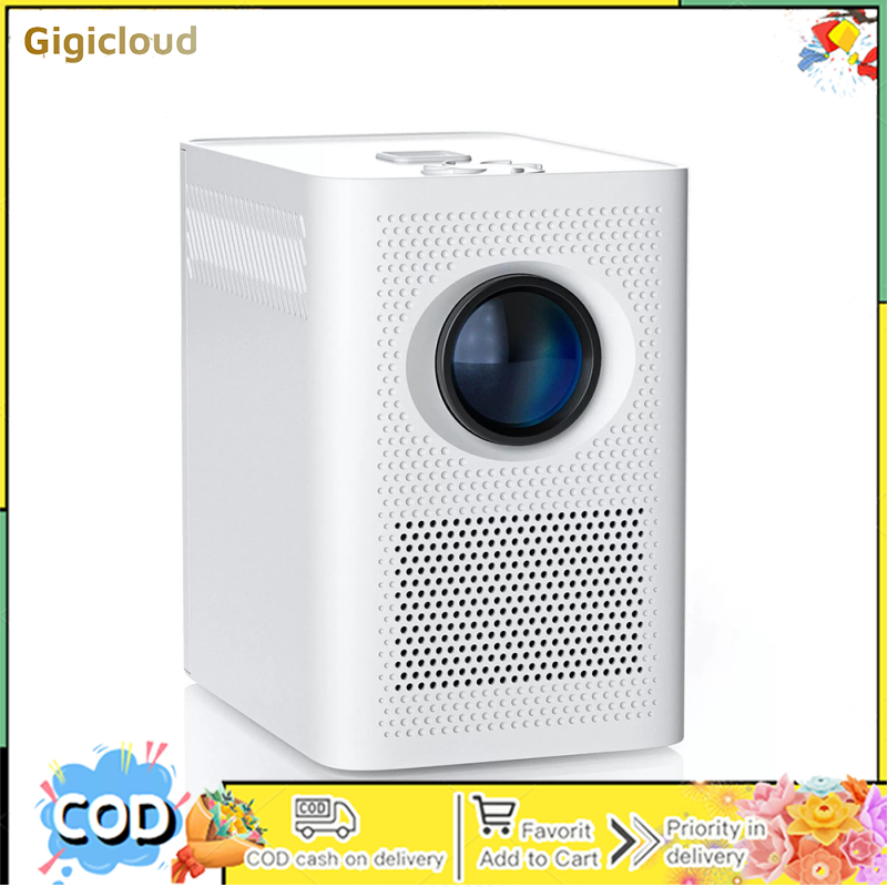 เครื่องโปรเจคเตอร์ มินิโปรเจคเตอร์โฮมเธียเตอร์ Gigicloud Portable Projector 4K HD WiFi 6 V5.0 Smart Mini Projector 120 ANSI 1280x720P Home Video Movie Projector