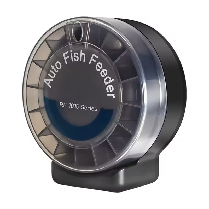 []Automatic Fish Feeder Dual Moisture-Proof Bins- 100ml Capacity, Precise Timing, Anti-Jam Design for Multi-Feed Systems