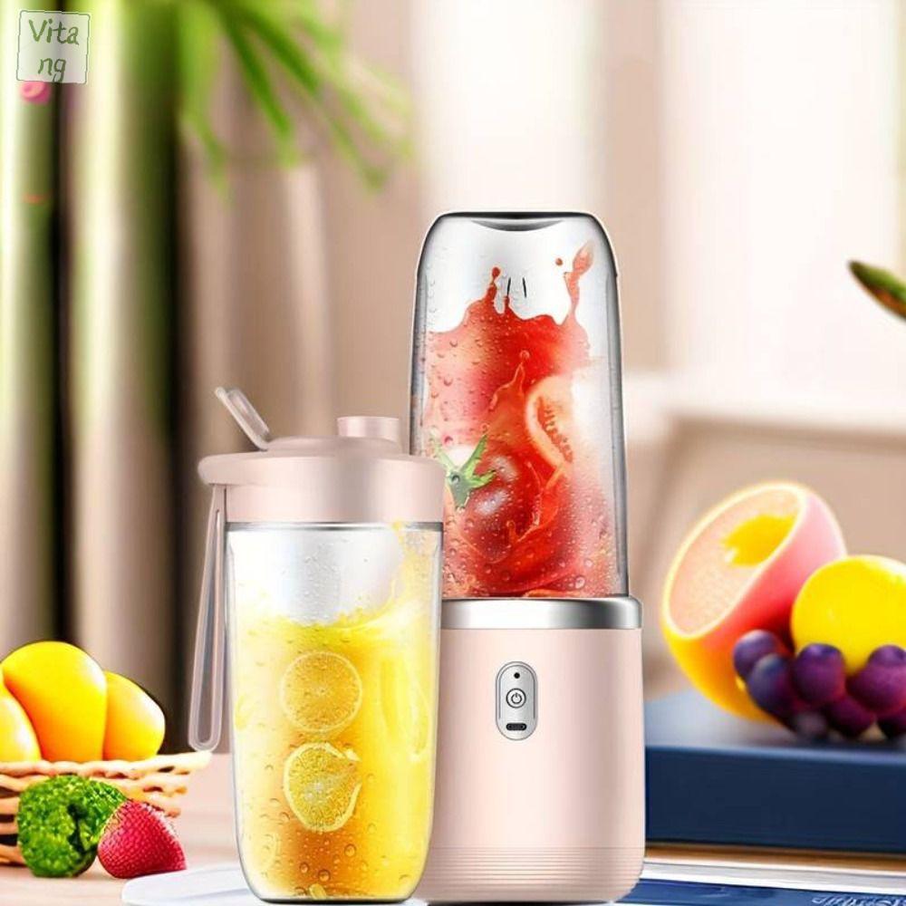 VITANG Xanh dương/Hồng Máy Ép Trái Cây điện 400ml Sạc USB Cốc ép trái cây Máy trộn Máy làm nước trái cây Máy xay sinh tố Sữa lắc