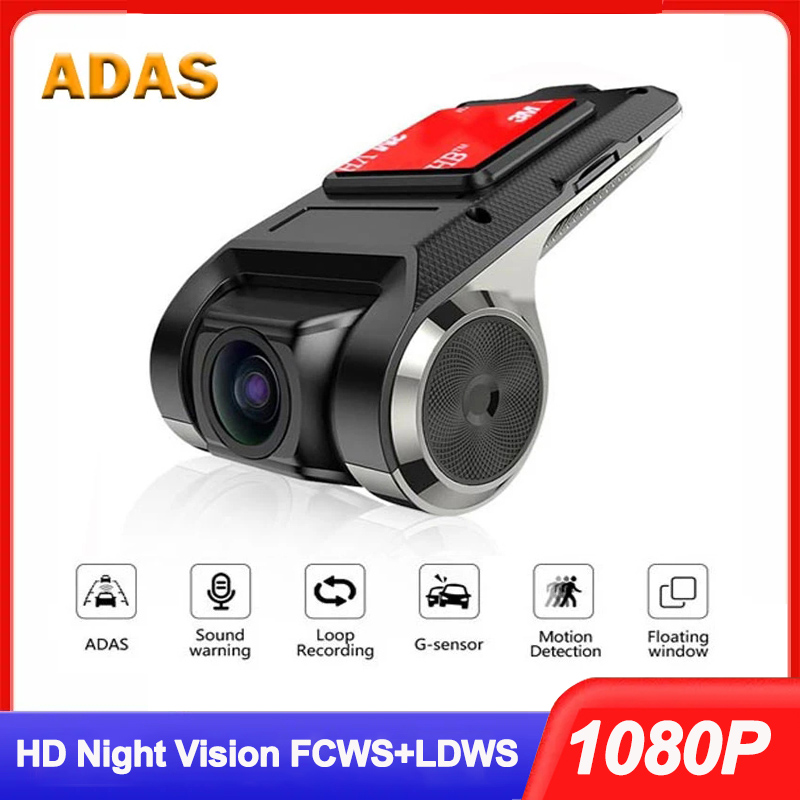 Dash Cam USB HD 1080P 170 Độ máy quay xe ô tô góc rộng Phía Trước ADAS Dashcam Android DVR Thiết bị 