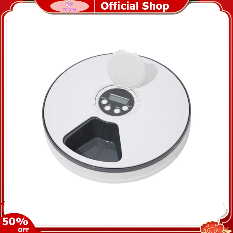 TEQIN Automatic Timing Pet Feeder, Wet And Dry Separation Smart Cat Food Dispenser, Detachable 6 Meal Automatic Dog Feeder With Voice Reminder ราคา 986 บาท*ส่งฟรี