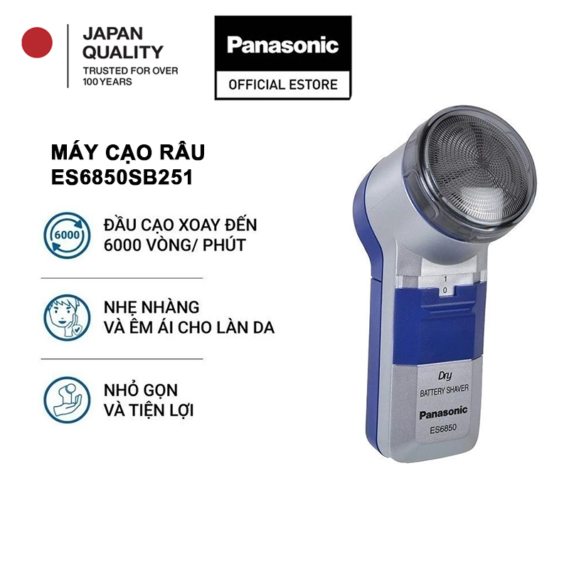 Máy cạo râu Panasonic ES6850SB251 - Tặng kèm 2 viên Evolta AA - Hàng chính hãng