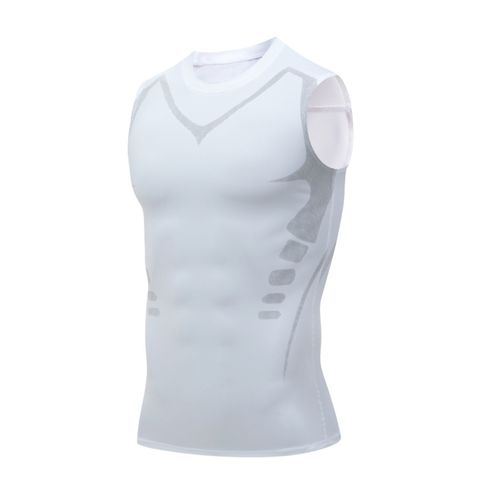 MANNIEY Áo vest dáng người Áo định hình ion Nén Nhanh khô Áo ba lỗ Áo sơ mi Ngầu Áo tập thể dục kiểm soát bụng Áo lót nam giảm béo vải viscose Đồ thể thao thể dục - 5