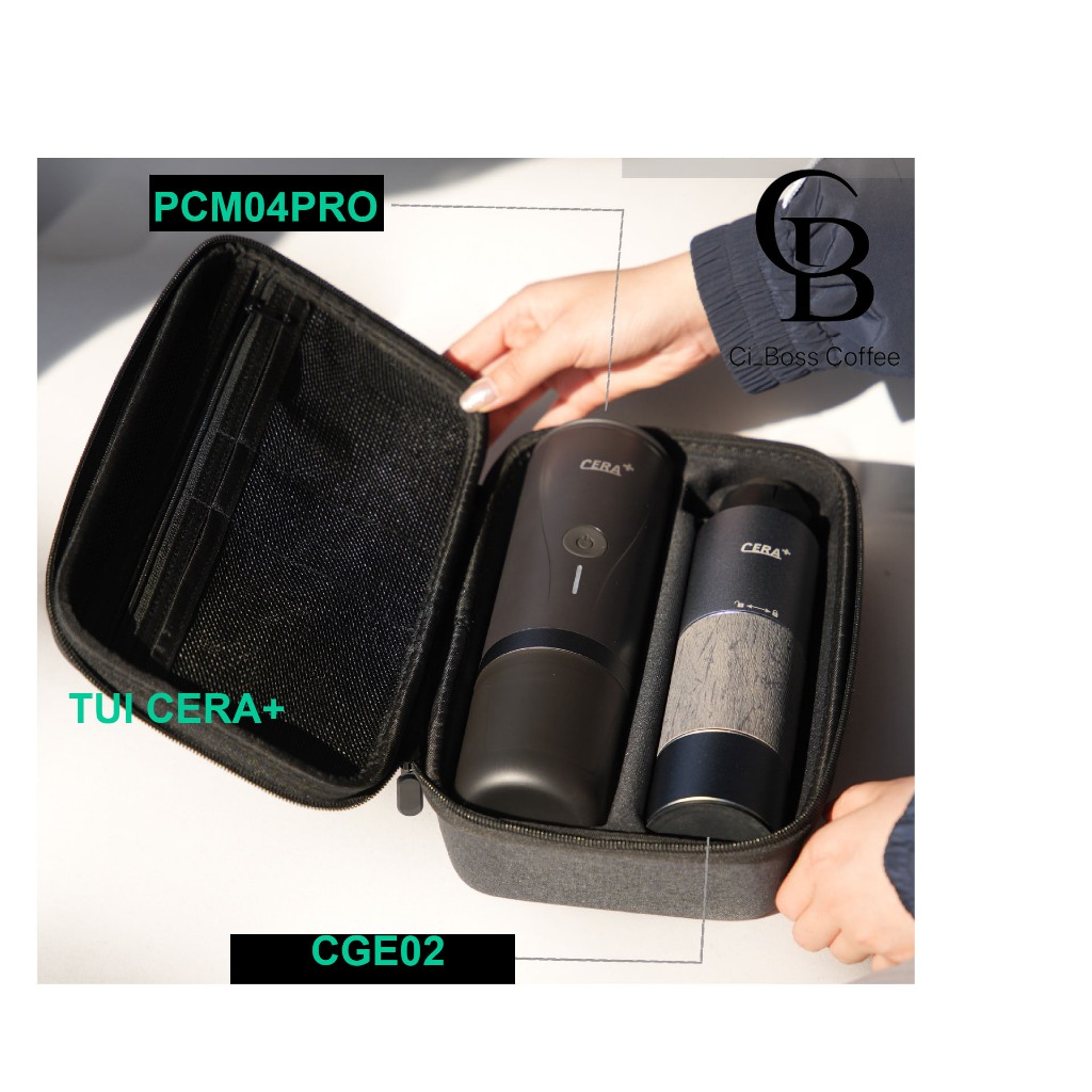 [BH 12T] PCM04 Pro Máy pha cà phê di động Cera+PCM04A(PRO)RỔ LỌC 20GRĐUN SÔI NƯỚCỦ