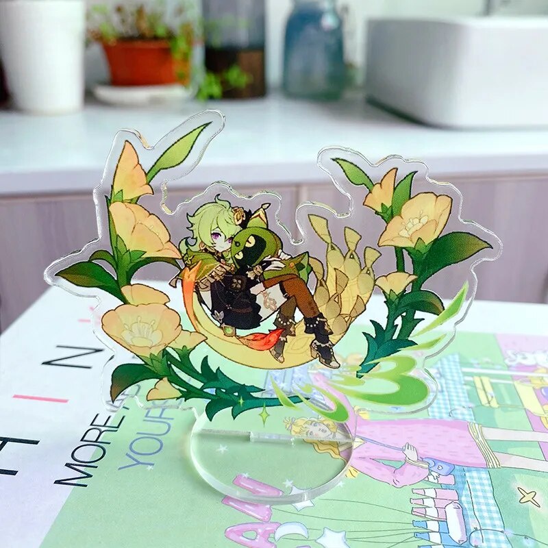 Mô hình Standee Anime Genshin Impact Venti Cosplay Acrylic Action xEula Albedo Phụ kiện trang trí để